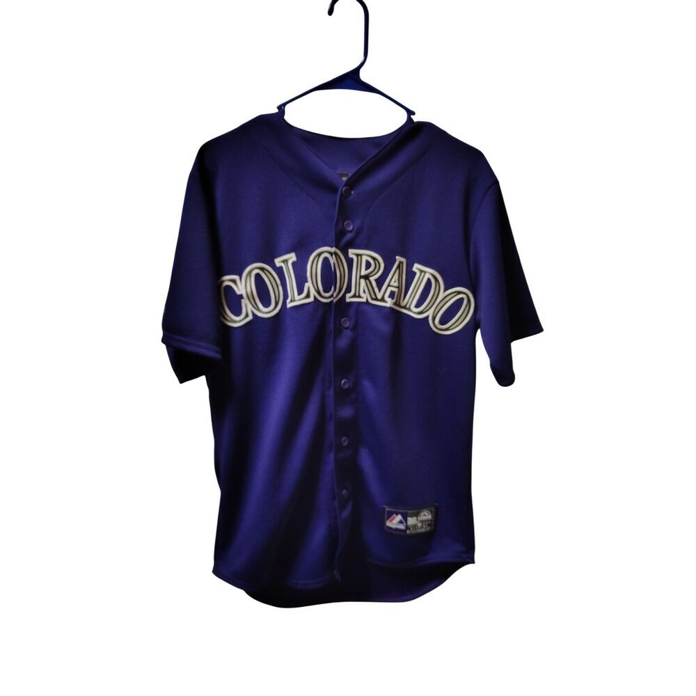 Majestic Small Colorado Rockies Tulowitzki #2 MLB Purple Jersey